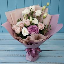 Букет цветов из:  Розы и Лизиантусы #REPLACE_PRED# Поселок Пансионата Полушкино