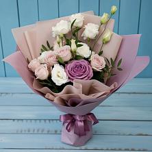 Букет цветов из:  Розы и Лизиантусы в Поселок Пансионата Полушкино