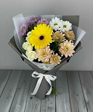 Букет цветов из:  Розы, Герберы и Хризантемы в Поселок Пансионата Полушкино