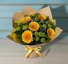 Букет цветов из:  Герберы и Хризантемы в Поселок Пансионата Полушкино
