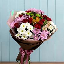 Букет цветов из:  Розы, Хризантемы и Альстромерии #REPLACE_PRED# Поселок Пансионата Полушкино