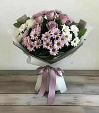 Букет цветов из:  Хризантемы и Розы в Поселок Пансионата Полушкино