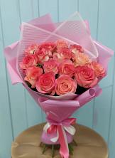 Букет 15 Розовых роз Равель в Поселок Пансионата Полушкино